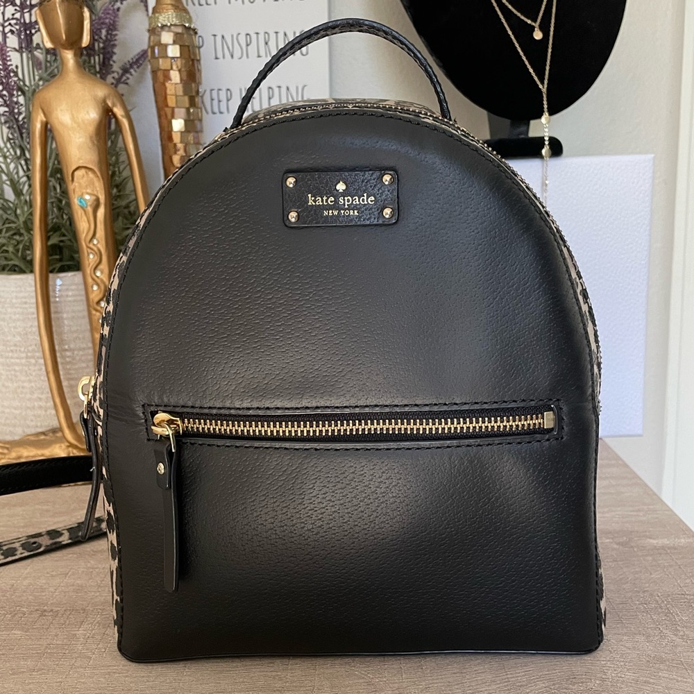 Kate spade leopard backpack